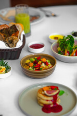 A vibrant and nutritious plate featuring an assortment of fresh vegetables, lean proteins