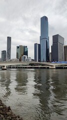 Fototapeta premium The big city skyline of Brisbane in Queensland, Australia