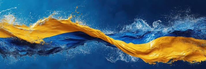 Banner with the flag of Ukraine. Independence day of Ukraine. Stand and support for Ukraine