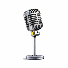 Vintage Microphone Isolated on a isolated white background (13)