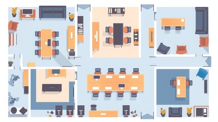 Modern Office Floor Plan Design: Workspace Layout and Interior