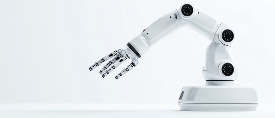 Futuristic robotic arm demonstrating advanced technology in automation and precision engineering.