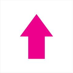 Fototapeta premium Pink up arrow icon silhouette vector illustration design on white background.