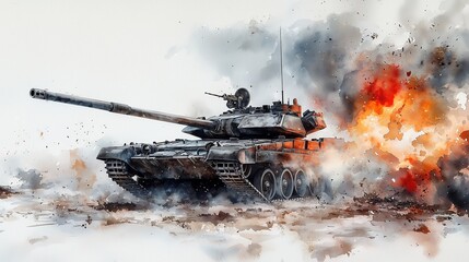 Watercolor Fury Unleashed on Pristine Canvas