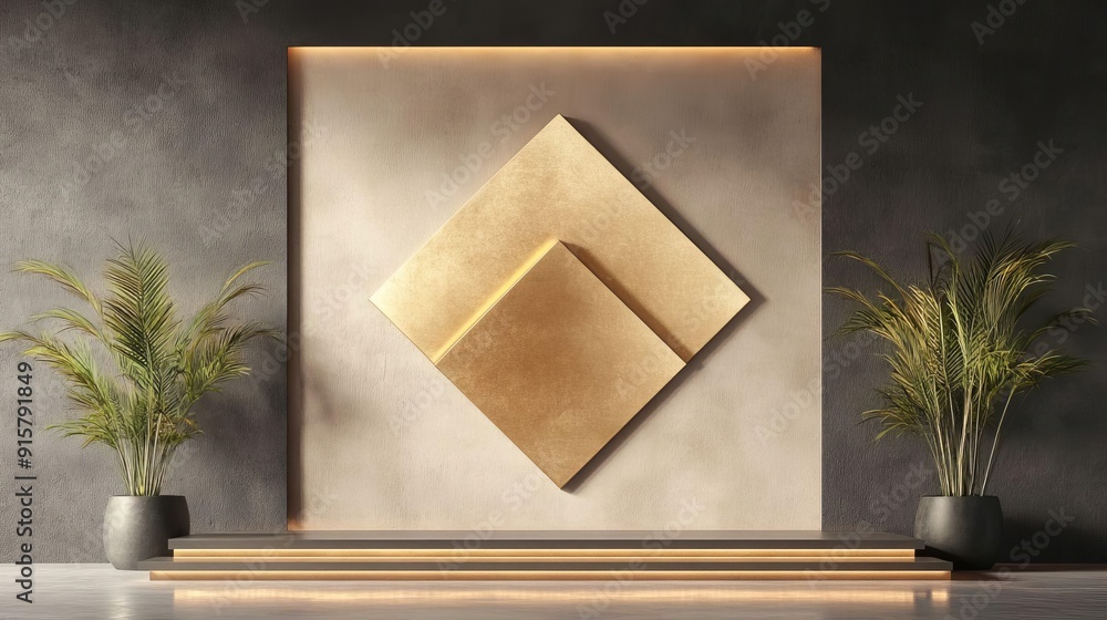 Aufkleber harmonious geometric trio a stylish set of three panels uniting form and function in modern design a