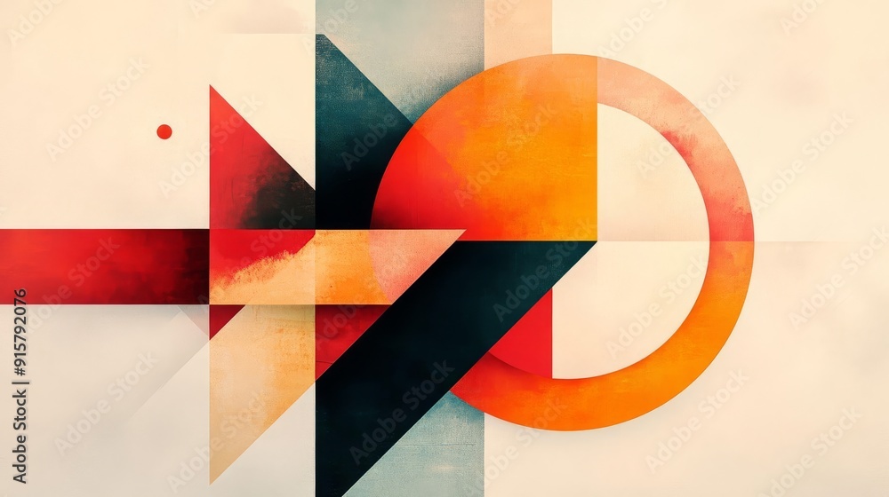 Aufkleber harmonious geometric triptych a stunning set of three panels featuring cohesive design and striking 