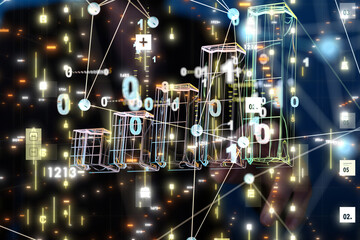 Obraz premium diagram Futuristic wave, Futuristic data stream