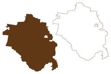 South Burnett Region (Commonwealth of Australia, Queensland state) map vector illustration, scribble sketch South Burnett map