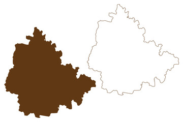 North Burnett Region (Commonwealth of Australia, Queensland state) map vector illustration, scribble sketch North Burnett map