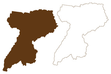 Southern Downs Region (Commonwealth of Australia, Queensland state) map vector illustration, scribble sketch Southern Downs map