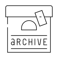 archive journalist box line icon vector. archive journalist box sign. isolated contour symbol black illustration