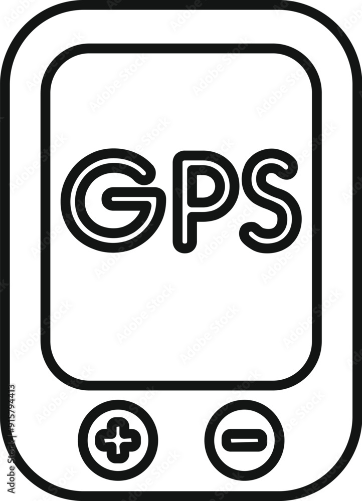 Poster gps navigator device showing gps text for global positioning system for accurate route tracking