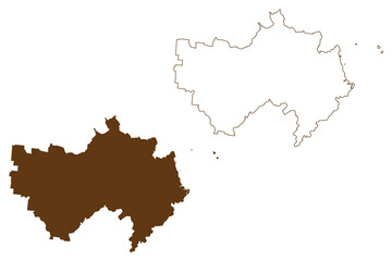 Isaac Region (Commonwealth of Australia, Queensland state) map vector illustration, scribble sketch Isaac map