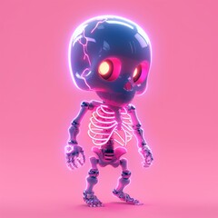 blue robot with heart