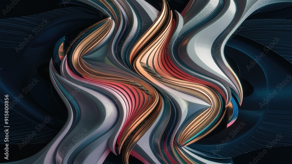 Poster elegant threedimensional pattern rendering with vibrant colors