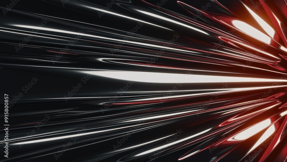 Poster glossy abstract background with black and red stripes in a hitech style