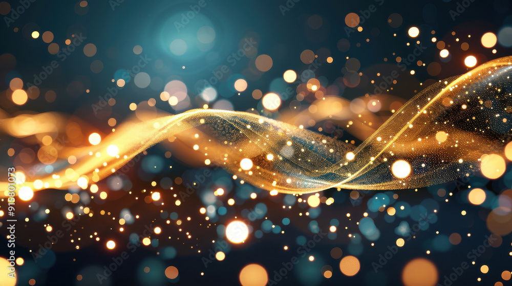 Aufkleber abstract light waves dance across a vibrant background, creating a mesmerizing display of colors and