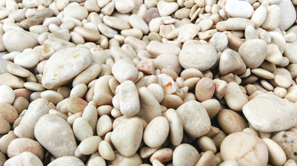 Gravel texture. White stone gravel. Natural texture background. Copy space, template. Close-up