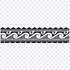 Polynesian pattern tribal tattoo border. Tribal tattoo geometric fore arm samoan band.Tattoo eps forearm samoan sleeve bracelet.Fabric seamless isolated hawaiian pattern on white background.