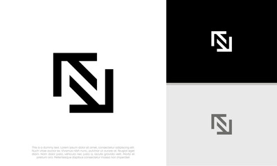 Initials N logo design. Initial Letter Logo. Innovative high tech logo template.	
