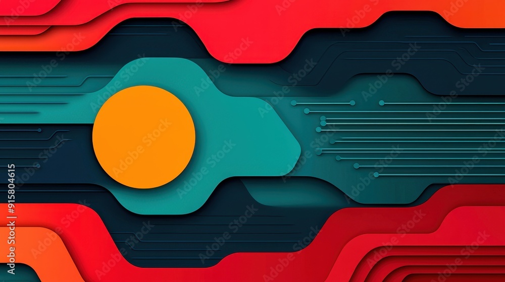 Poster vibrant abstract background with dynamic shapes, bold colors, and smooth lines, ideal for modern des