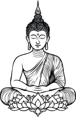 Buddha statue outline