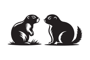 Prairie Dog silhouette vector illustration