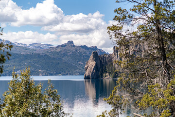 Traful Lake in Traful Village in Argentina mountains Patagonia as a part of siete lagos route