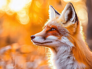 Profile of a fox in the Fall