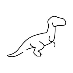 velociraptor dinosaur line icon vector. velociraptor dinosaur sign. isolated contour symbol black illustration