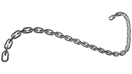 3d metal chain rendre with transparent background saved as PNG .
