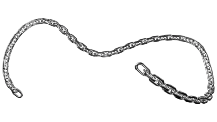 3d metal chain rendre with transparent background saved as PNG .
