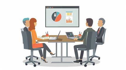 Business Meeting: Teamwork and Data Analysis