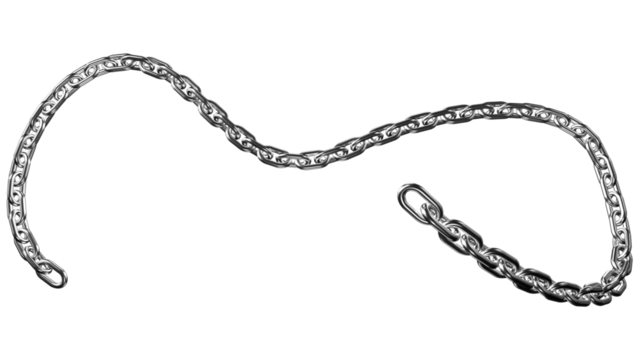 3d metal chain rendre with transparent background saved as PNG .
