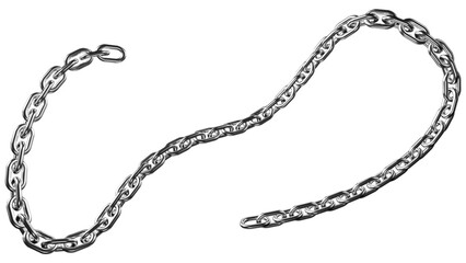 3d metal chain rendre with transparent background saved as PNG .
