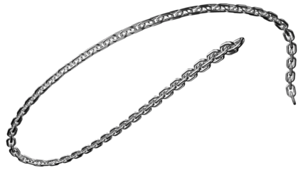 3d metal chain rendre with transparent background saved as PNG .
