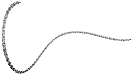 3d metal chain rendre with transparent background saved as PNG .

