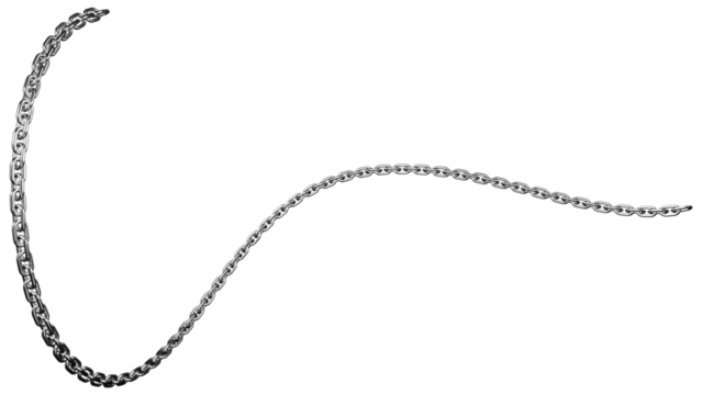 3d metal chain rendre with transparent background saved as PNG .
