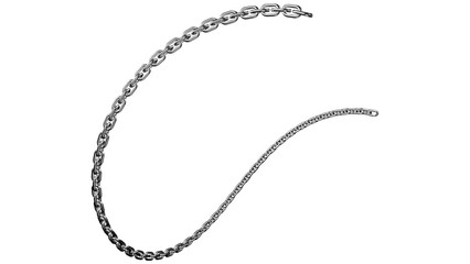 3d metal chain rendre with transparent background saved as PNG .
