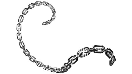 3d metal chain rendre with transparent background saved as PNG .
