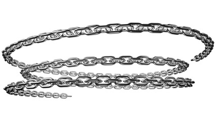 3d metal chain rendre with transparent background saved as PNG .
