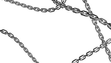 3d metal chain rendre with transparent background saved as PNG .
