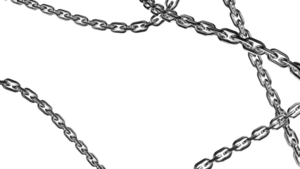 3d metal chain rendre with transparent background saved as PNG .
