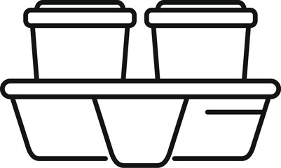 Two coffee cups standing in a holder, ready to be taken on the go