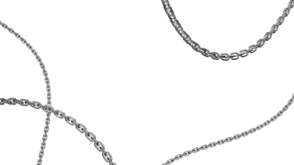 3d metal chain rendre with transparent background saved as PNG .
