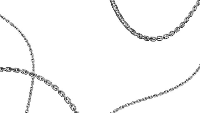 3d metal chain rendre with transparent background saved as PNG .
