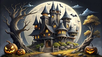 Halloween Celebration Background Design illustration