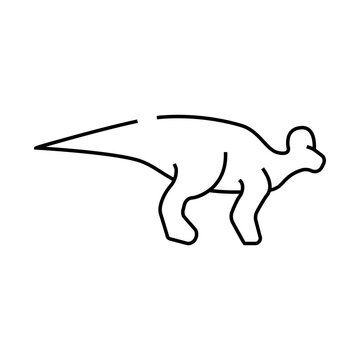 recommend clip art: lambeosaurus dinosaur line icon vector. lambeosaurus dinosaur sign. isolated contour symbol black illustration