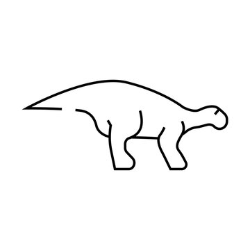 recommend clip art: iguanodon dinosaur line icon vector. iguanodon dinosaur sign. isolated contour symbol black illustration