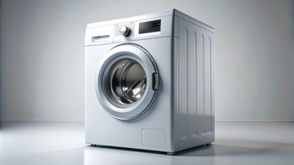 Modern White Washing Machine, 3D Render, Appliance, Laundry, Cleanliness, Household, Home